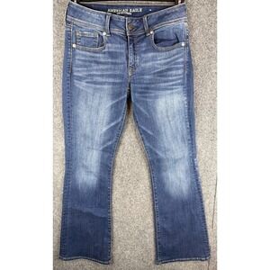 American Eagle Kick Boot Jeans Womens 8 Short (30x30)Blue Denim Bootcut Flare